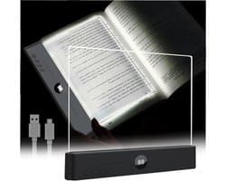 Leeslamp Paneel - Boekenlamp Oplaadbaar - Lezen in Bed - Gelijkmatige Pagina Verlichting - 18.5 cm Breed - Zwart