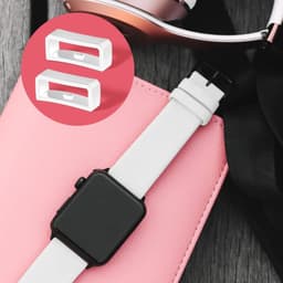 Zesdelige Silicone Horlogeband Houder 20mm - Vervangingsringen voor Smartwatch Band en Wristband (Wit) — thumbnail 4