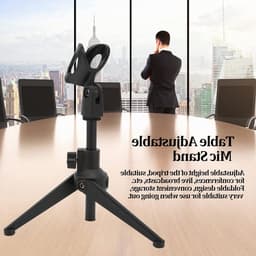 Verstelbare Mini Microfoonstandaard voor Desktop - Draagbare Tripod Houder met Microfoonclip voor Thuisgebruik en Opnames — thumbnail 2