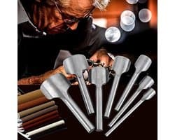 Leer Gereedschap Pons Set van 7 Stukken, Halve Cirkel Snijgereedschap voor Riem, DIY Portemonnee en Ambachtelijk Werk, 10-40mm