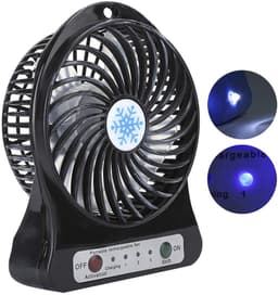 SPHProducts - Mini Tafelventilator - Draagbaar - USB Oplaadbaar - Zwart - Stil en Efficiënt - 3 Snelheden - Geschikt voor Thuis en Kantoor - Compact Model — thumbnail 3
