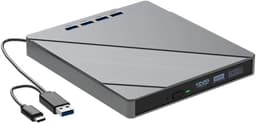 Externe Schijf - Lezer Brander - Data Archiveren - USB 3.0 Snelheid - 7-in-1 - Zilver — thumbnail 1