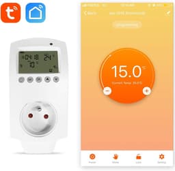 Slimme Thermostaat Plug - Verwarming Socket - Energie Besparen - WiFi App Bediening - 16A 250V - Wit — thumbnail 3