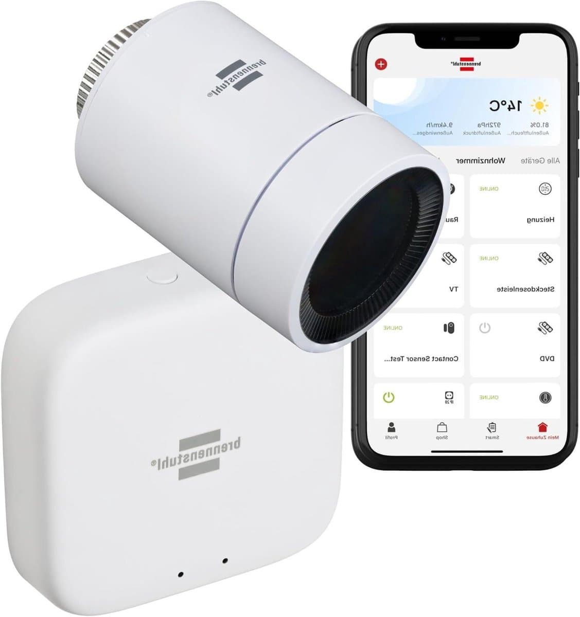 Slimme Radiatorthermostaat Set - Verwarmingsthermostaat App Bediening - Energie Besparen - Inclusief Zigbee Gateway - 5-30°C Instelbaar - Wit — afbeelding 1