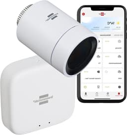 Slimme Radiatorthermostaat Set - Verwarmingsthermostaat App Bediening - Energie Besparen - Inclusief Zigbee Gateway - 5-30°C Instelbaar - Wit — thumbnail 1