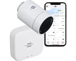 Slimme Radiatorthermostaat Set - Verwarmingsthermostaat App Bediening - Energie Besparen - Inclusief Zigbee Gateway - 5-30°C Instelbaar - Wit