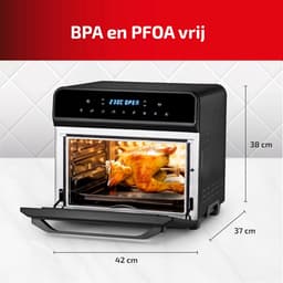 XXL Luchtfriteuse 23L - Gezond Frituren zonder Olie - 1800W - 8 Programma's - Digitale Bediening - Dubbele Verwarming - Inclusief Accessoires — thumbnail 5