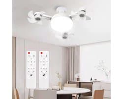 3 snelheden - Ventilatorlamp met afstandsbediening - Dimbare LED-lamp - Schroefbare plafondventilator - Eenvoudige installatie - Geschikt voor slaapkamer, keuken en werkruimtes — afbeelding 1