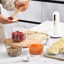 Elektrische Keukenhakker - Groentemaler Mini Hakker - Snel Ingrediënten Verwerken - Draadloos en Oplaadbaar - 400 ml Kom - Wit — thumbnail 2