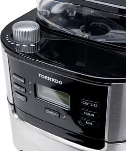 Tornado TCM-1025A-GS - Koffiezetapparaat met Bonenmaler - 1.5L - 12 Kopjes - Timer — thumbnail 3
