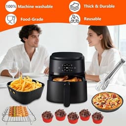 9-delige Airfryer Accessoireset - Siliconen Vormen & Grillrooster — thumbnail 2