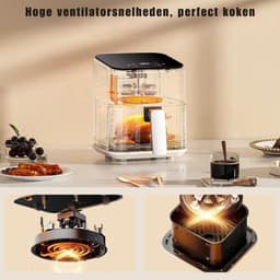 RUX® Mini Airfryer - Airfryer - Heteluchtfriteuse - Compact - 2,5 Liter - Wit - ‎26cm x 21cm x 28cm — thumbnail 8