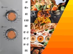 Compacte Magnetron - Grill Magnetron - Snel Opwarmen - 9 Vermogensstanden - 20 Liter Volume - Zilver — thumbnail 3