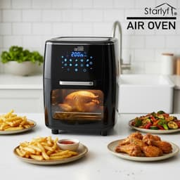 Heteluchtfriteuse - Airfryer Oven - Gezond Koken - 10 Programma's - 12 Liter Capaciteit - Zwart — thumbnail 5