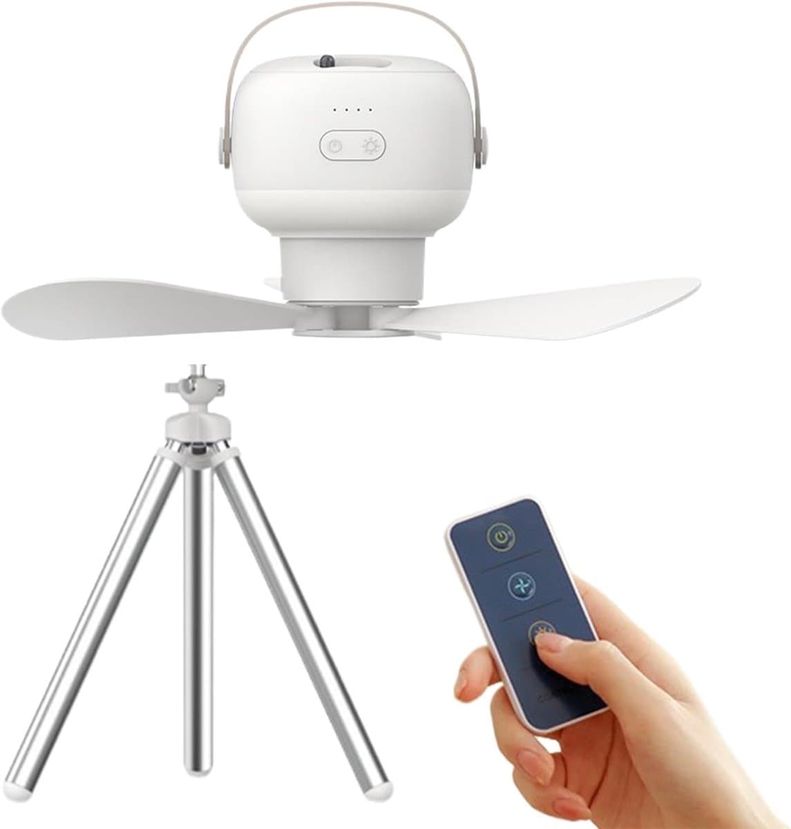 Ventilator met Licht - Oplaadbare Campinglamp - Buiten Bijeenkomsten - Krachtige 7200 mAh Batterij - 26cm Diameter — afbeelding 1