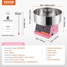 Maison - Nordique - Suikerspin machine - Suikerspinmachines - RVS - Instelbaar - Makkelijk in gebruik - Met opberg la - Roze — thumbnail 3