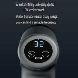 Diepe Weefsel Massagepistool - Stille Massager - Spierherstel Na Sport - Intelligente Drukfeedback - 4 Massagekoppen - Zwart — thumbnail 4