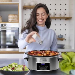 Digitale Kooktoestel - Slowcooker Multicooker - Familiediners Bereiden - Programmeerbare Timer - 7.6 Liter - Roestvrij Staal — thumbnail 3