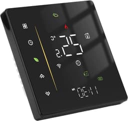 Slimme WiFi Thermostaat - Programmeerbaar Regelapparaat - Energie Besparen - 7-daagse Programmering - 95-240VAC - Zwart — thumbnail 1