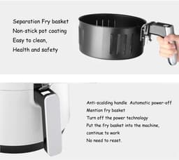 Luchtfriteuse - Mini oven - Gezond koken - Snelle luchtcirculatie - 3.6 liter - Zwart — thumbnail 5