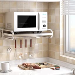 Magnetron Opbergrek - Keuken Plank - Keuken Organiseren - Roestvrij Staal - 53 cm - Zilver — thumbnail 4