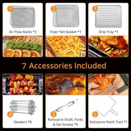 MakkelijkMooi Hetelucht Friteuse - Airfryer - 8-in-1 Oven - 1800W - Snelle Luchtcirculatie - Olievrije Mini Oven Met Accessoires — thumbnail 3