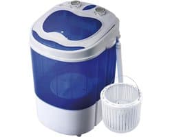 RUX® Camping Wasmachine - Mini Wasmachine - Wasmachines - Capaciteit van Kleding 3 kg - Laag Water- en Energieverbruik - Wit/Blauw - 36cm x 37cm x 53cm