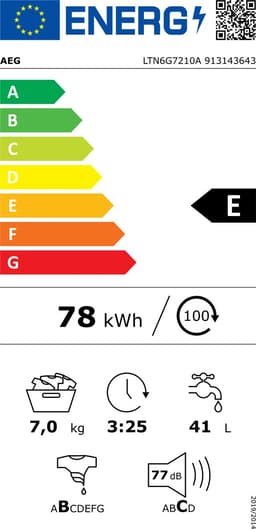 AEG LFR62E114S Wasmachine – 10 kg - Franse scherm - 6000 Serie - ProSense®‑technologie – Energieklasse A — thumbnail 3