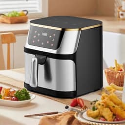 Heteluchtfriteuse – Airfryer - Airfryer Oven - 12L - 2000W - Touch Display - Airfryer Zonder Olie - Kijkvenster - RVS - Hoge Temperatuur - Zwart — thumbnail 4