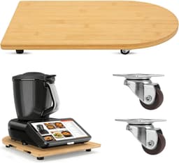 Keukenmachine Glijplank - Apparaat Rolplank - Moeiteloos Verplaatsen - Beschermt Weegschaal - 41x30cm - Houtkleur — thumbnail 1
