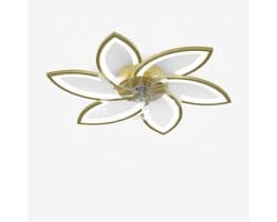 Plafondventilator met verlichting en afstandsbediening, 66W LED, 4600 lumen, dimbaar, 6 snelheden, 78 cm- Goud. — afbeelding 1