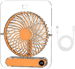 Opvouwbare USB Tafelventilator - 199 Standen - Transparant - Voor Reizen en Buiten — thumbnail 1