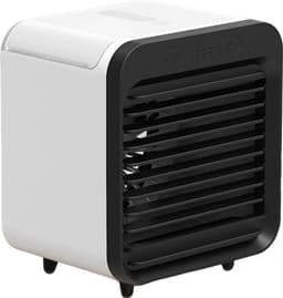Airconditioningventilator met watertank, 3 snelheden, krachtige luchtstroom, draagbare oplaadbare luchtkoeler, elektrische ventilator - wit — thumbnail 1