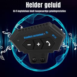 Aura® Motorhelm Headset - Helm Headset - Koptelefoon - Waterdicht - Zwart - 10cm x 10cm x 10cm — thumbnail 5