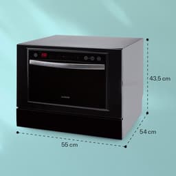 Klarstein Vaatwasser mini- voor 6 couverts, stille UV-vaatwasser, compact met 7 wasprogramma's, kleine tafelvaatwasser voor thuis, kantoor, camping, mini-vaatwasser met wateraansluiting - Vaatwasmachine - 6 Maatgedekken 50 cm 1380W - voor Keuken — thumbnail 4