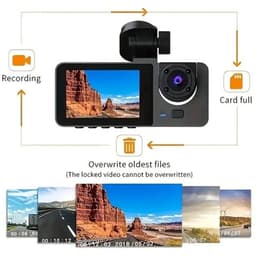 Auto-rijrecorder met drie kanalen, voor en achter, ingebouwde rijrecorder — thumbnail 5