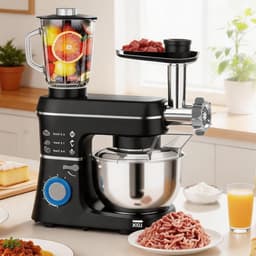 Keukenmachine - Mixer Deegmachine - Thuis Bakken - 1400W Borstelloze Motor - 10 Liter Kom - Zwart — thumbnail 1