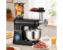 Keukenmachine - Mixer Deegmachine - Thuis Bakken - 1400W Borstelloze Motor - 10 Liter Kom - Zwart