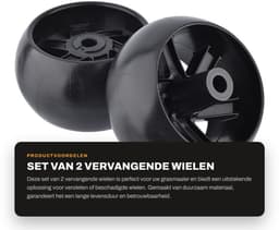 Dailygoods- Deck Wheel Vervanging - 5" Wiel - 2 Stuks - Hub Offset 3" - Boorgrootte 1/2" - Compatibel met Husqvarna - Graswiel — thumbnail 1