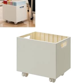 Stapelbare boekenopbergdoos, grote opbergruimte, dubbele handgrepen, draagvermogen van 50 kg, opgeruimd en ruimtelijk (met wieltjes) — thumbnail 2