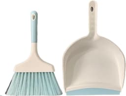 Stoffer en blik set - Mini bezem schep - Aanrecht reinigen - Ergonomisch handvat - Compact formaat - Blauw — thumbnail 1