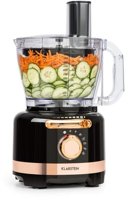 Klarstein Luca Multifunctionele Blender, Keukenmixer, Hakmolen, Rasp, Sapcentrifuge, Foodprocessor, 1000 Watt, Traploos Variabele Snelheid, 6 Standen, BPA-vrij, 3 Liter, 3L Maatbeker, Spatel, Zwart — thumbnail 1