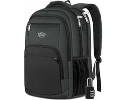 Stevige Campus laptop rugzak voor dames of heren - Schooltas / Laptoptas (tot 15,6 inch laptop) + Cijferslot - Waterafstotend - USB oplaadpoort - Anti-diefstal ritsvak