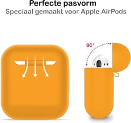 Hoesje - Geschikt voor Apple Airpods 2 - Siliconen Dun Met Clip - Case Cover - Silicone Hoes - Oranje — thumbnail 5