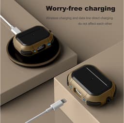 Mobigear Hoesje geschikt voor Apple AirPods Pro 2 Shockproof Hardcase Hoesje | Mobigear Slim Armor - Geel — thumbnail 3