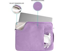 Coverzs Luxe Laptoptas - Laptophoes 15.6 inch & 17 inch - Laptoptas dames / heren - Laptophoes geschikt voor macbook & laptops - Laptop sleeve / hoes / hoesje / tas - Tas laptop - Aktetas - Computertas - Met handvat (paars)