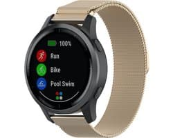 123watches milanese band - champagne - 18mm - Geschikt voor Garmin Vivoactive 4S / Venu 2S / Venu 3S / Vivomove 3s / Overige smartwatches met 18mm bandje