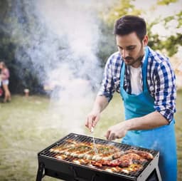 BBQ - Barbecue - Houtskool BBQ - Compact - Barbecue Houtskool - Festival - Tafel Grill - Picknicken - Inklapbaar - Camping - Strand - Zwart — thumbnail 3