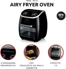 Ariete 4619/00 - Airfryer Oven - Hetelucht friteuse - 2000W - 11 liter - 80 tot 200°C - 8 automatische programma's - 6 accessoires — thumbnail 7