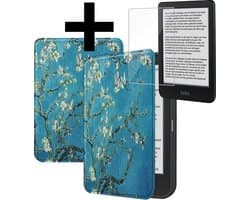 Hoes Geschikt voor Kobo Clara BW - E-reader Bescherm Hoesje Case Sleep Cover Met Screenprotector - Hoes Geschikt voor Kobo Clara BW Hoesje - Bloesem